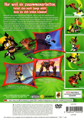 Crash Bandicoot 5 - Eeee Crash to Cortex no Yabou! (Japan) box cover back
